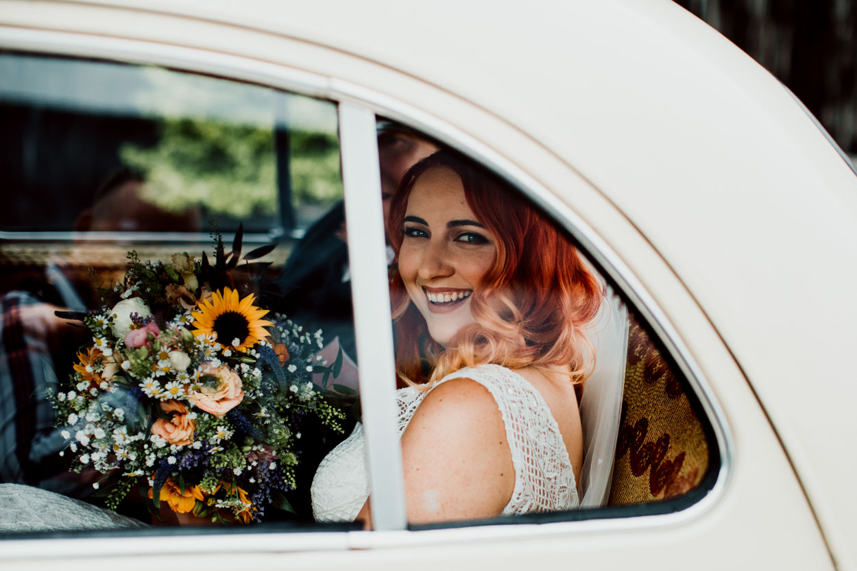 Wedding Photography of Car in Cotswolds